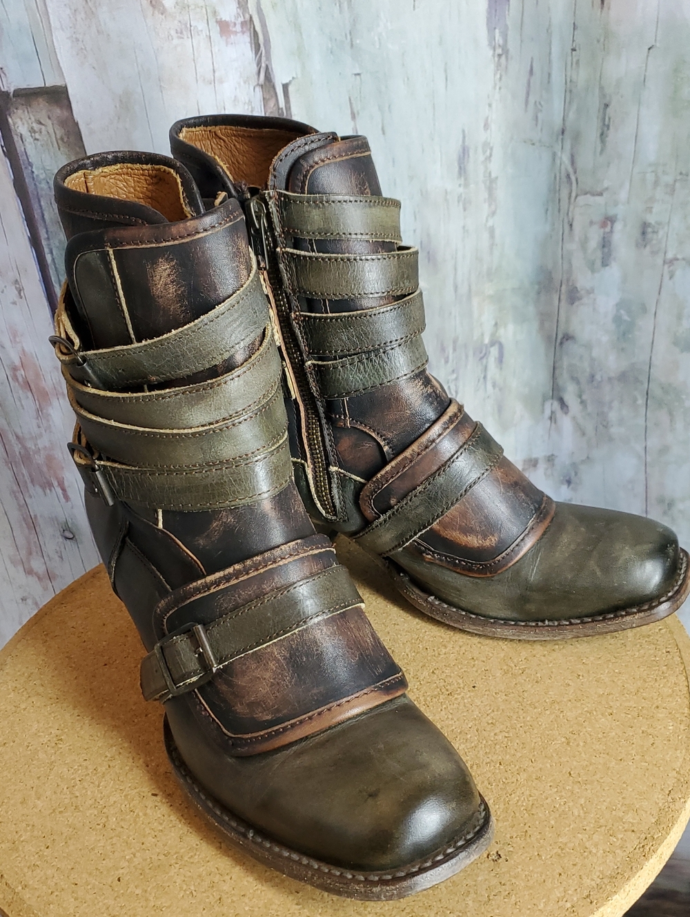Freebird DARLIN 9 Boots Olive Brown Leather